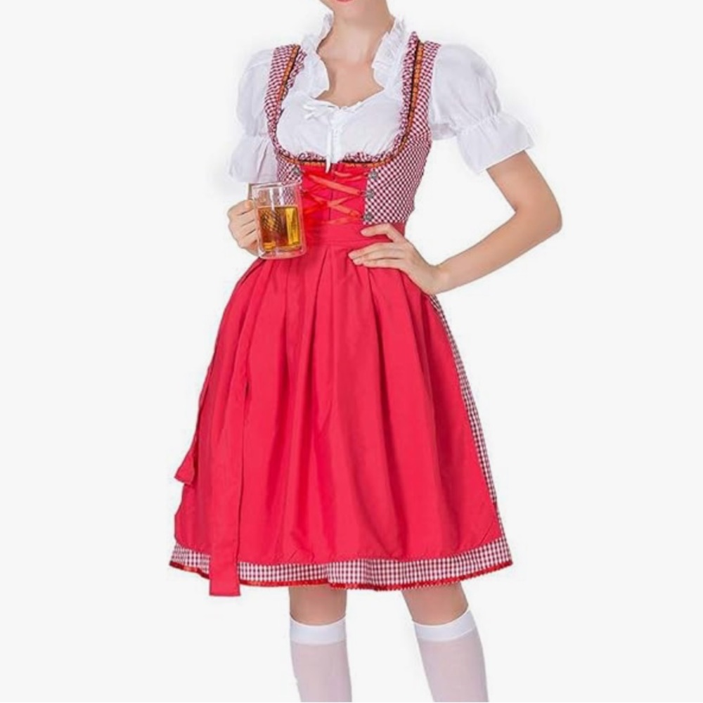Red German Dirndl Dress!